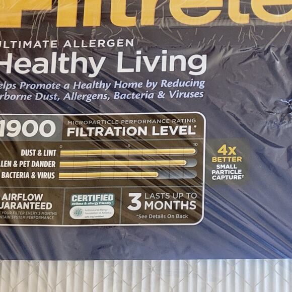 3M Filtrete 1900 Ultimate Allergen Healthy Living  Filter 16 X 20 X 1 Pack of 3 - Picture 4 of 14